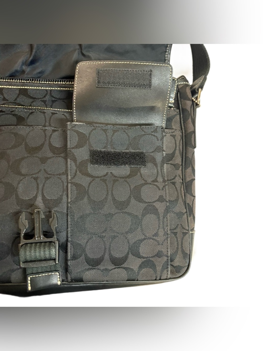 Coach 2001 Transatlantic Black Field Messenger Bag C1R-5229 - Picture 9 of 15